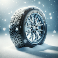 Pneumatico ad alta prestazione con battistrada dettagliato per tutte le stagioni, esibito su sfondo neutro